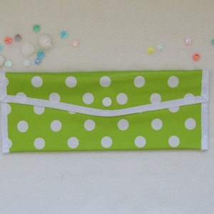 cutlery bag - light green dot (snap fastener)