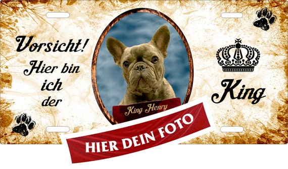 Dog Child Example French Bulli Metal Sign Door Sign Sheet Metal Sign Warning Sign With Own Photo And Text Saying