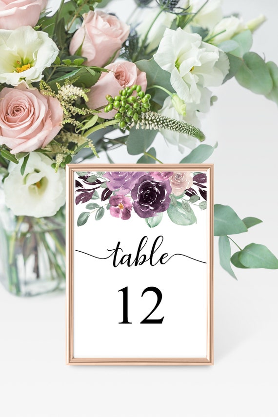 Wedding Table Numbers Template Printable Seating Chart Signs Etsy