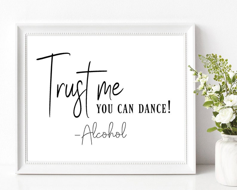 Printable Alcohol Drinks and Bar Decor with a Simple Black Theme for Receptions and Partys 5x7 and 8x10 Shower and Wedding Table Signs