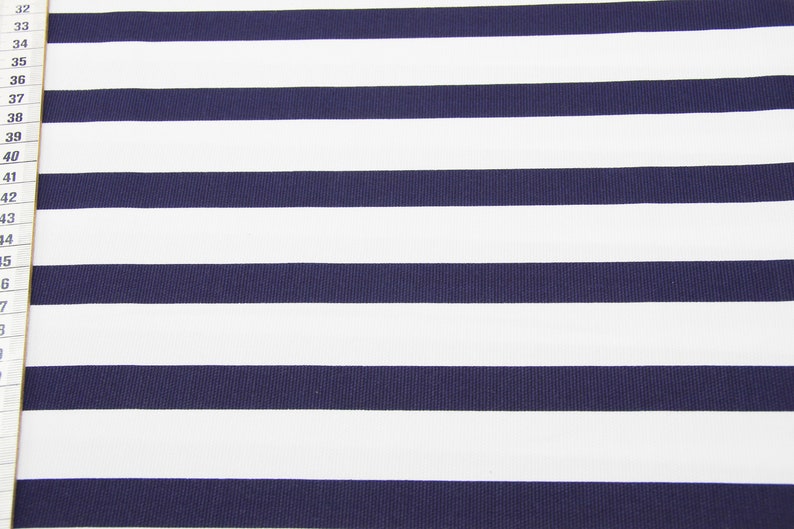 Baumwolle, Porto Stripe Cotelé Rips blau/weiß gestreift Bild 1