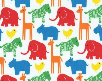 Cotton fabric, Westfalenstoffe zoo animals colorful