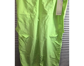New No Boundaries NoBo Parachute Pants Womens Plus Size XXL 20 Neon Green Nylon