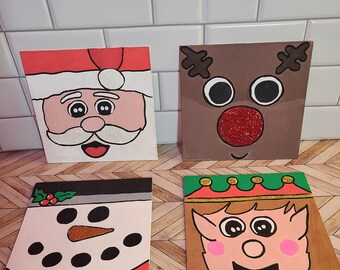 Christmas Crew Set of 4 Paintings