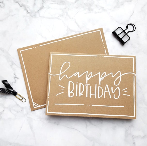 Awesome 22 Happy Birthday Hand Lettering Card