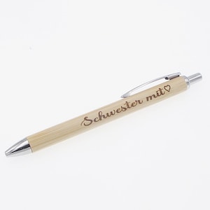 Kugelschreiber  Gravur Schwester mit (Bild) Herz,Geschenke Schwester,Personalisiert