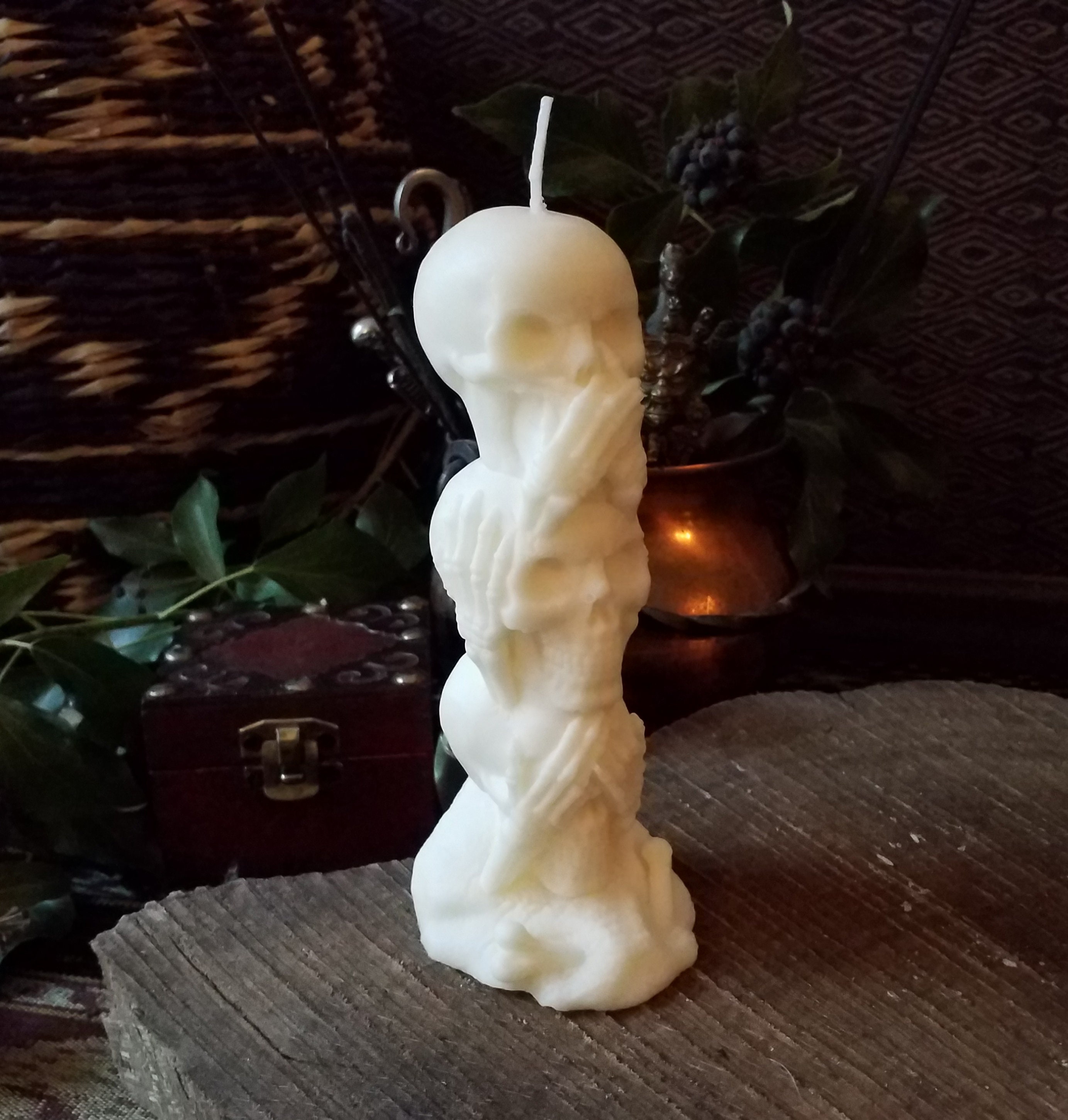 Bougie Pilier 3 Crânes