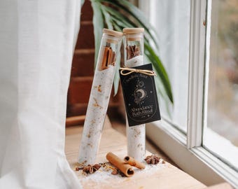 Abundance Bath Soak with Herbs & Essential Oils | Intention Ritual Bath Salt in Tube with Sachet | Manifestation Gift | Spiritual Self Care