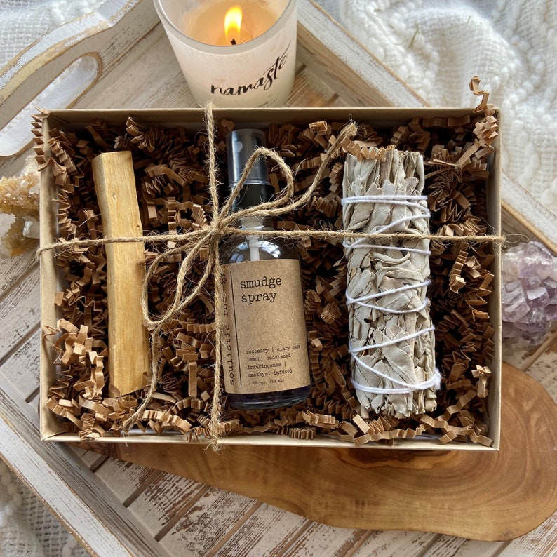 Smudge Set With Amethyst Sage Palo Santo, Gift For Her, Gift For Friend, Wellness Gift, Gift Under 30, Ready to Ship image 4