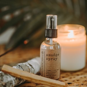 Amethyst Infused Smudge Spray, Smudge Spray, Room Spray, Palo Santo, Smudge Kit, Clearing Spray, Cleansing Spray, Meditation Spray, Gemstone