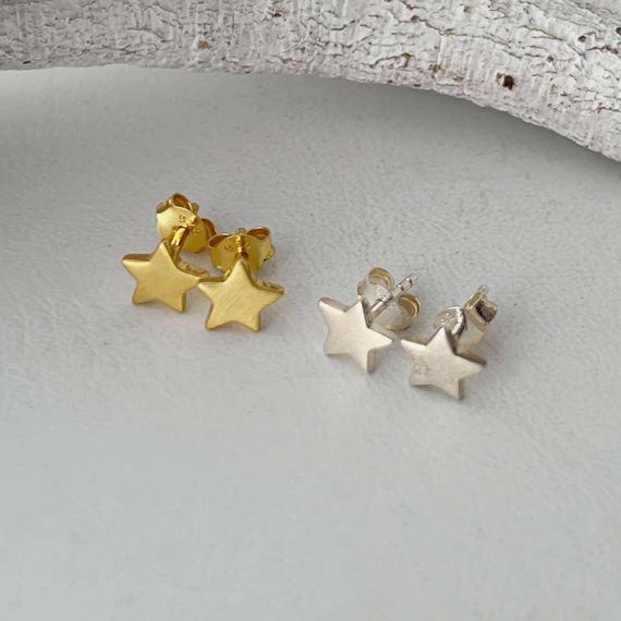 BUNGSA Ohrhänger-Set Ohrstecker Stern Mt Stab-Anhänger Aus Edelstahl Damen In 4 Farben 1 Paar 2 Stueck 2 Tlg Ohrschmuck Ohrringe Gold