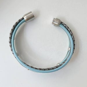 Light blue Nappa leather bracelet image 5