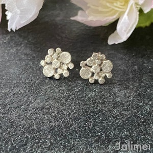 Stud earrings with dots, 925 sterling silver