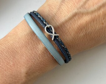 Armband Leder Fisch blau Konfirmation Kommunion Taufe Geschenk