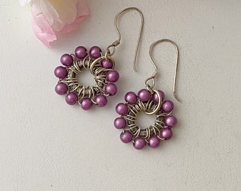 Boucles d'oreilles cercles violets