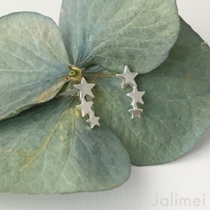 Stud Earrings 3 Stars 925 Silver