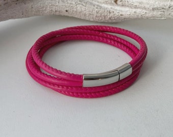 Wickelarmband Nappaleder pink