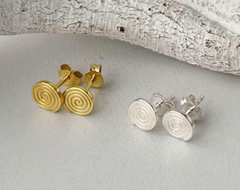 Ohrstecker geschlossene Spirale 925er Silber und vergoldet