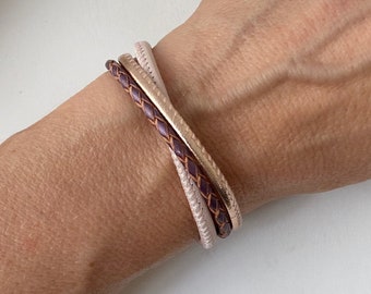 Armband Leder Nappa rose