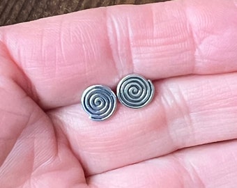 Stud earrings spiral 925 silver