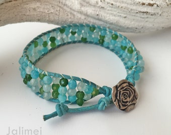 Amazonith Beach style bracelet
