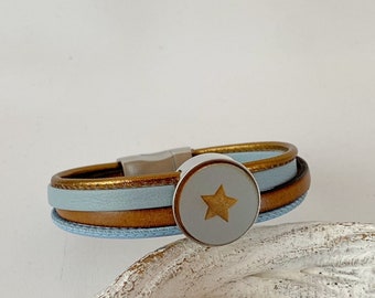 Bracelet en cuir avec étoile cabochon