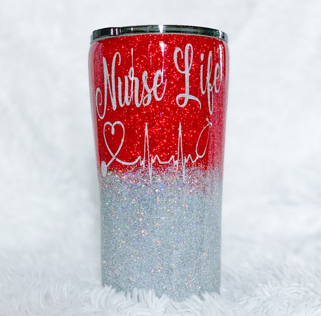 Nurse Cup, Nurse Glitter Cup, Nurse Thank You Gift, Nurse Tumbler