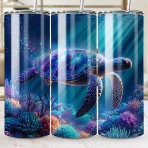 Sea Turtle Tumbler Design Perfect Gift for Turtle Lovers | Vibrant Ocean Art | Instant Digital PDF Download for Daily