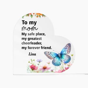 Personalized Mom Gift - Custom Acrylic Heart Plaque - Mother&#39;s Day Gift - Anniversary Gift for Mom - Best Mom Ever - Unique Gift for Her
