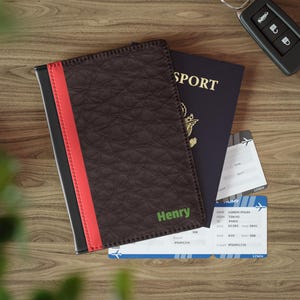 Personalized Passport Cover, Travel Wallet, Leather Passport Holder, Custom Name Gift, Travel Accessories