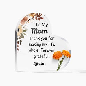 Personalized Acrylic Heart Plaque Custom Romantic Keepsake Gift for Valentine&#39;s Day Anniversary Decor