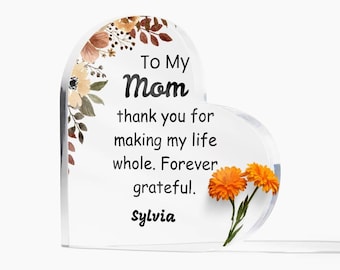 Personalized Acrylic Heart Plaque Custom Romantic Keepsake Gift for Valentine's Day Anniversary Decor