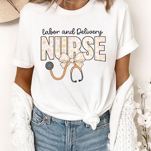 Arbeit und Lieferung Krankenschwester T-Shirt, Geschenk für Krankenschwestern, medizinische Kleidung, Pflegepersonal T-Shirt