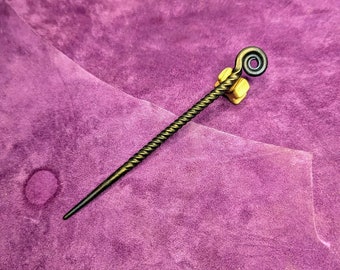 Hand forged twisted hair pin hand made by blacksmith