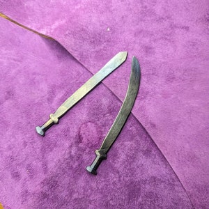 Miniature Sword - personalized Hand forged sword replica scarf pin cocktail stick one of a kind gift image 9