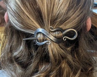 High quality hair Barrette, hand forged by blacksmith. Hair pin / hair tie / hair clip