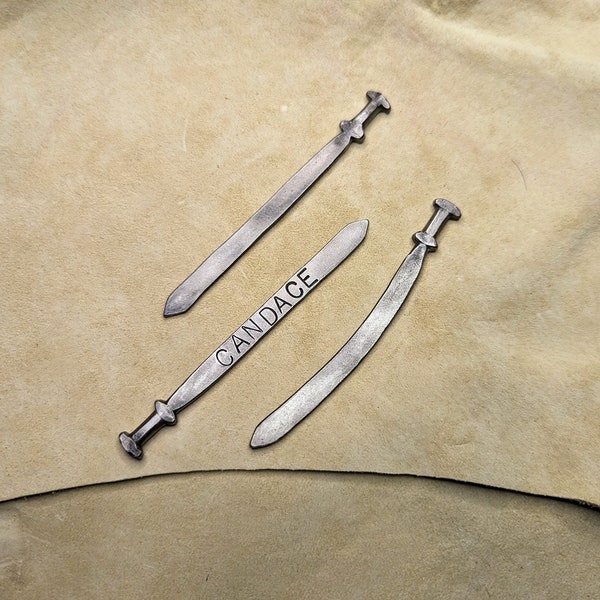 Miniature Sword - personalized Hand forged sword replica scarf pin cocktail stick geek gift