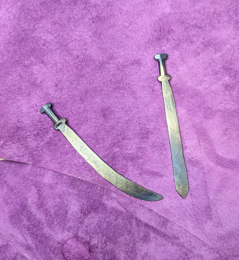 Miniature Sword - personalized Hand forged sword replica scarf pin cocktail stick one of a kind gift image 3