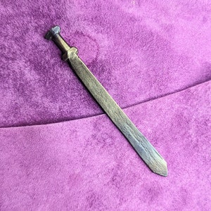 Miniature Sword - personalized Hand forged sword replica scarf pin cocktail stick one of a kind gift image 5