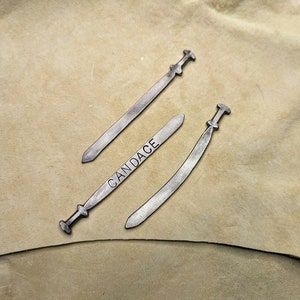 Miniature Sword - personalized Hand forged sword replica scarf pin cocktail stick geek gift