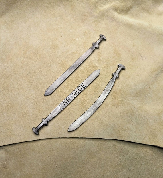Miniature Sword - personalized Hand forged sword replica scarf pin cocktail stick one of a kind gift