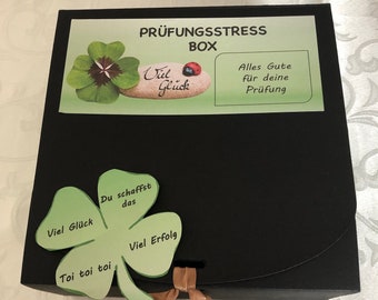 Prüfungsstressbox, Motivationsbox für alle die vor großen Prüfungen stehen - reichlich und fertig befüllt