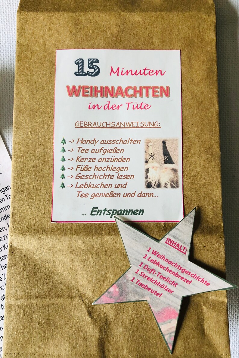 15 Minuten Weihnachten in der Tüte Etsy