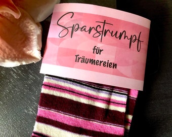 Sparstrumpf, Geschenkidee, Freundschaftsgeschenk, witziges Geschenk, Geldsocke mit Spruch