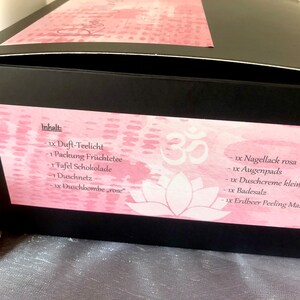 Entspannungsbox, Wellness zum Verschenken, Geschenke für Sie, farbig abgestimmt, ROSA Wellnesspaket fertig zusammengestellt Bild 8
