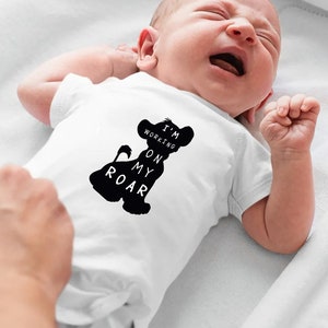 Working on my roar, PNG, Cricut, Onesie Design