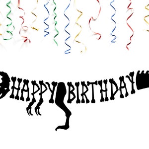 T-REX  birthday banner, PNG, Cricut