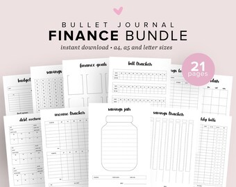 Finance Planner Pack Printable, Bullet Planner Printable, Money Planner, Budget Planner, Savings Tracker, Bill Tracker, Journal Inserts