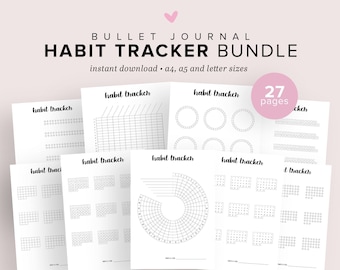 Habit Tracker Printable, Habit Tracker, Bullet Journal Printable, Monthly Habit Tracker, Habit Tracker Chart, Habit Log, Mood Tracker