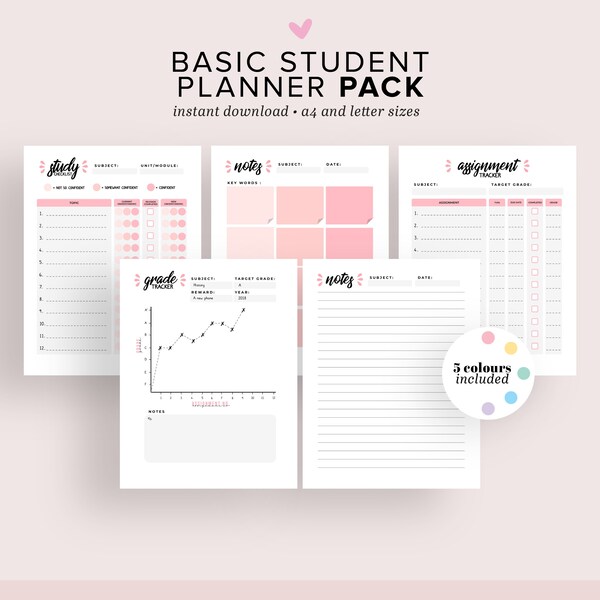 A5 Student Planner Printable Study Planner School Planner - Etsy Canada